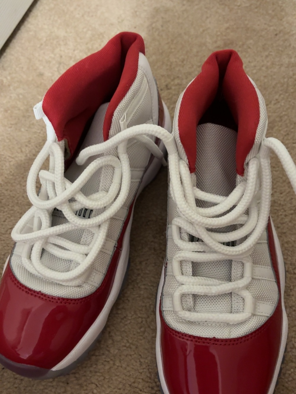 Jordan Kids White and Red High-Top Sneakers